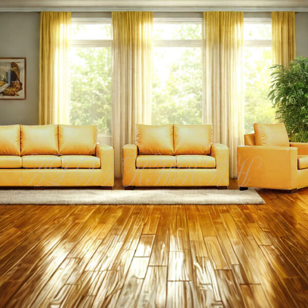 Modern 3+2+1+1 Sofa Set – Yellow Fabric Sofa (Model: ASF 713)