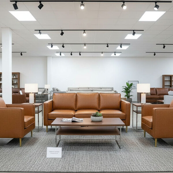 Classic 3+2+1+1 Seater Sofa Set in Brown Fabric with Elegant Wooden Base Design (SF 726)